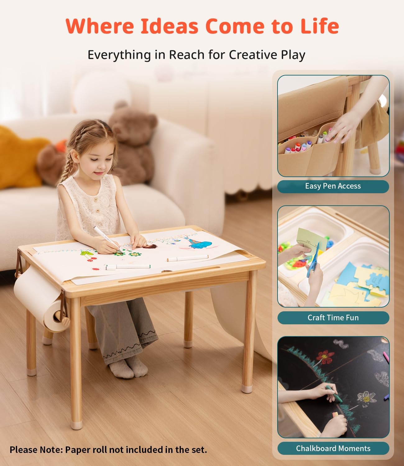 JOIN&JOY Sensory Tables for Toddler, Multi-Activity Table with Storage Bins, Double-Sided Lids, Indoor/Outdoor Kids Play Sand and Water Table, Birthday Gifts for Boys and Girls
